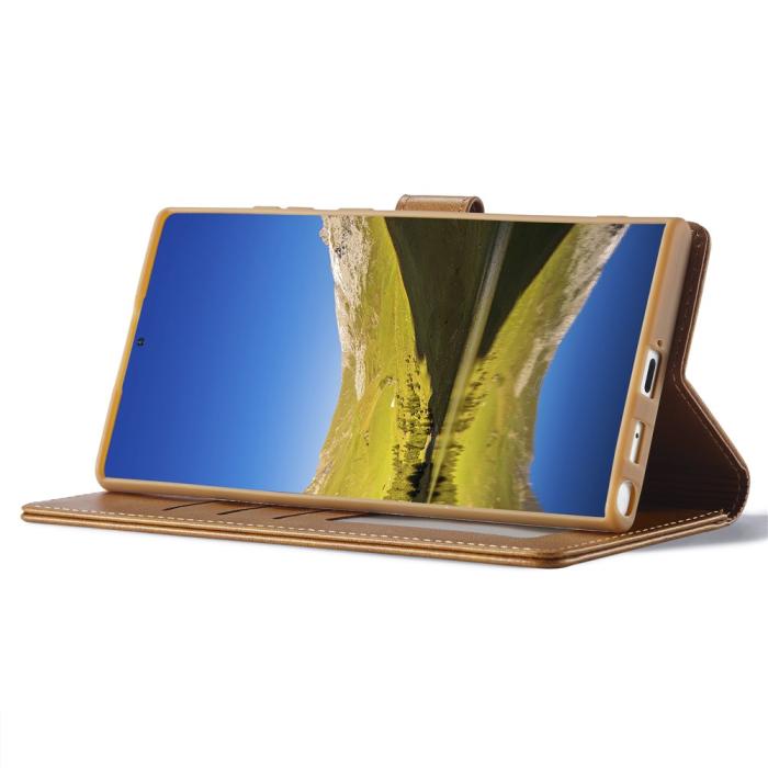 Bild 3, LC.IMEEKE LC.IMEEKE Samsung Galaxy S26 Ultra Fodral Läder Brun - Teknikhallen.se