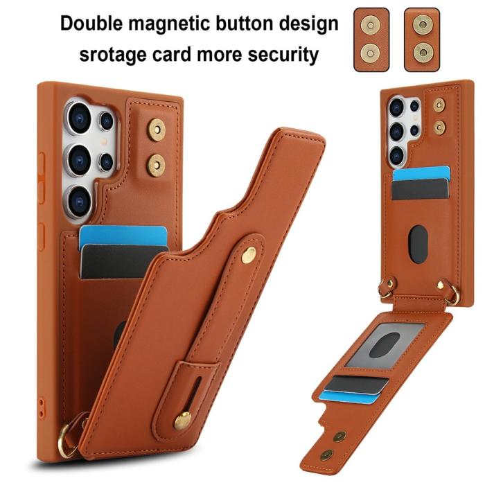 Bild 4,  Samsung Galaxy S26 Ultra Skal Multifunktionellt Läder Brun - Teknikhallen.se