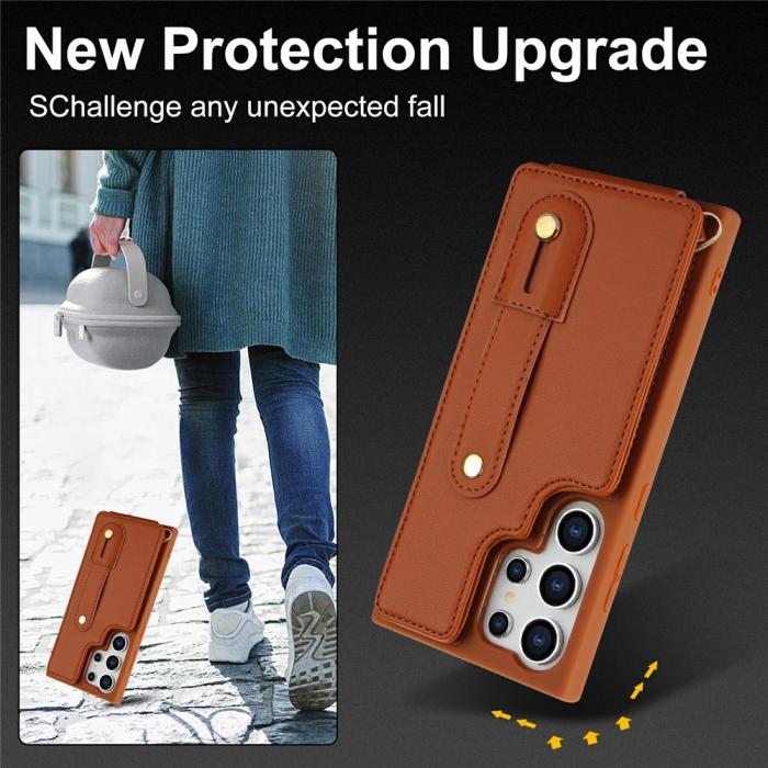 Bild 6,  Samsung Galaxy S26 Ultra Skal Multifunktionellt Läder Brun - Teknikhallen.se
