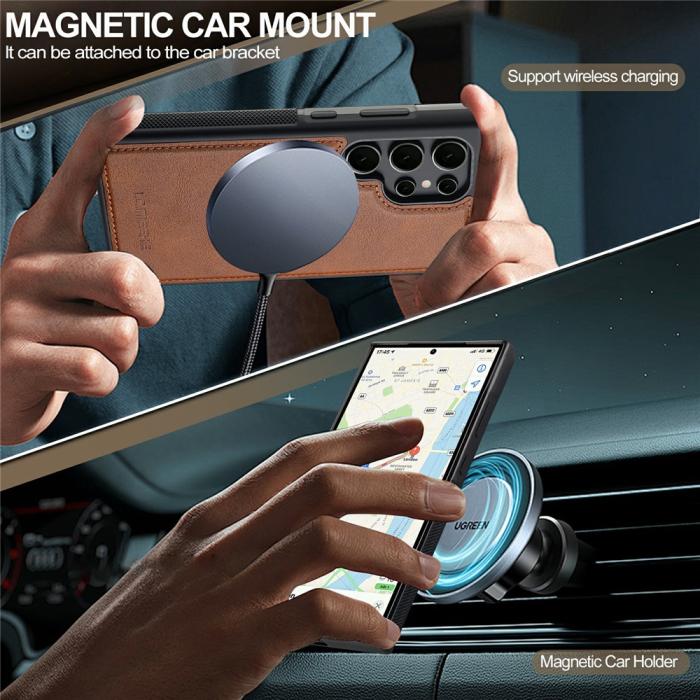 Bild 5, LC.IMEEKE LC.IMEEKE Galaxy S26 Ultra Skal MagSafe Avtagbart Kortfack - Teknikhallen.se