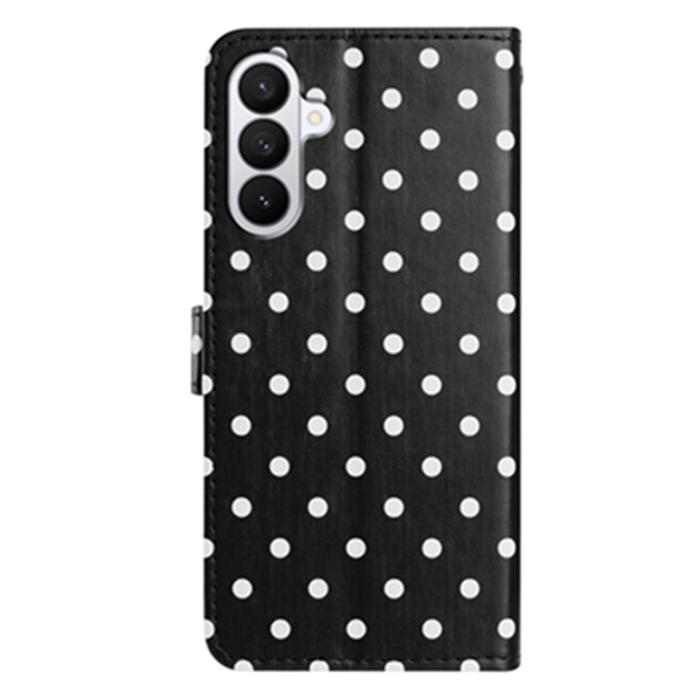 Bild 2,  Samsung Galaxy S26 Plus Fodral Polka Dot Läder Svart/Vit - Teknikhallen.se