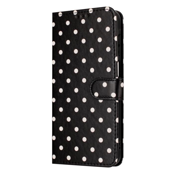 Bild 4,  Samsung Galaxy S26 Plus Fodral Polka Dot Läder Svart/Vit - Teknikhallen.se