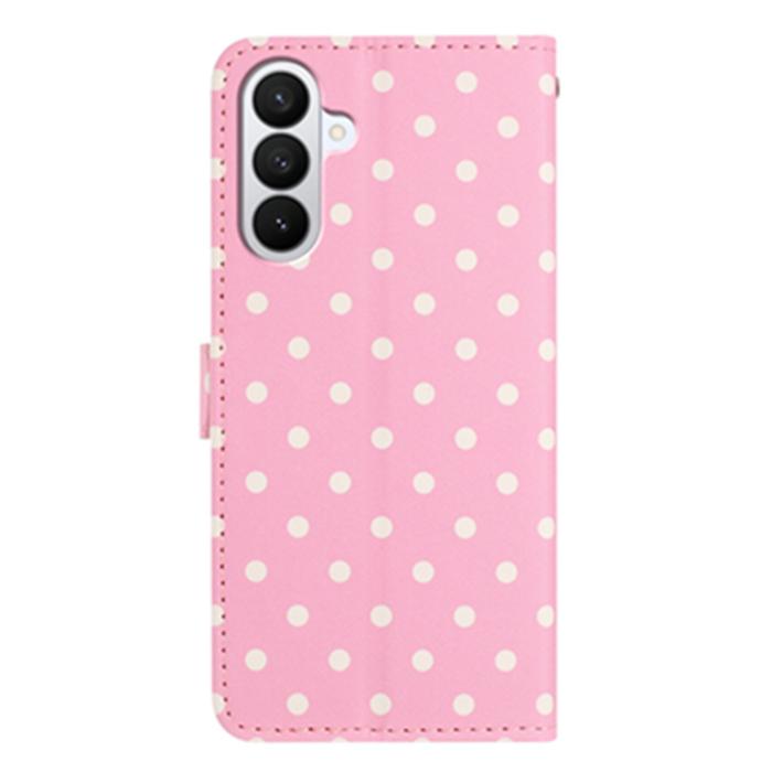 Bild 2,  Samsung Galaxy S26 Plus Fodral Polka Dot Läder Rosa/Vit - Teknikhallen.se