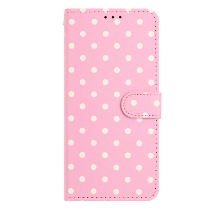 Bild 3,  Samsung Galaxy S26 Plus Fodral Polka Dot Läder Rosa/Vit - Teknikhallen.se