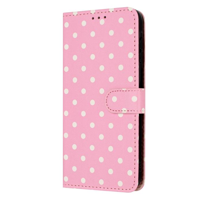 Bild 4,  Samsung Galaxy S26 Plus Fodral Polka Dot Läder Rosa/Vit - Teknikhallen.se