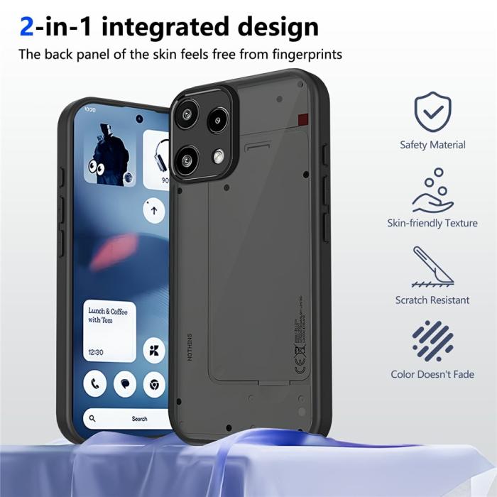 Bild 3,  Nothing Phone 3a Lite Skal Hybrid Transparent / Svart - Teknikhallen.se