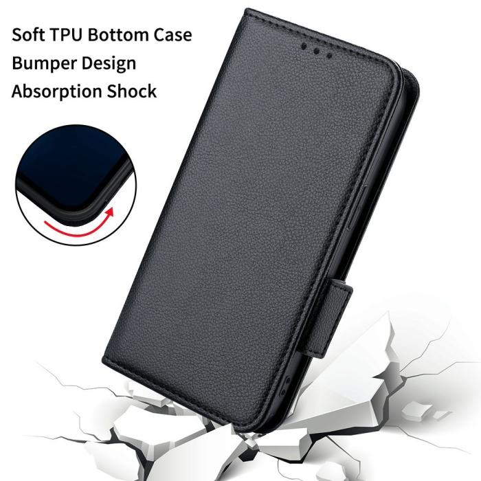 Bild 6,  Nothing Phone 3a Lite Fodral Litchi Läder Svart - Teknikhallen.se