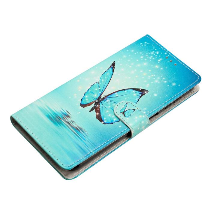 Bild 4,  Samsung Galaxy A57 5G Fodral Med Tryck Blå Fjäril - Teknikhallen.se