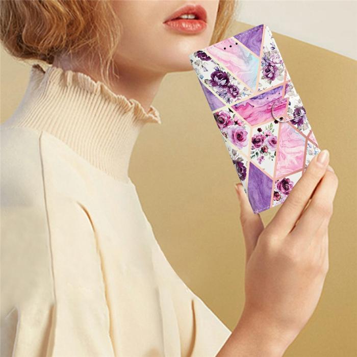 Bild 5,  Samsung Galaxy A57 5G Fodral Med Tryck Lila Marmor - Teknikhallen.se