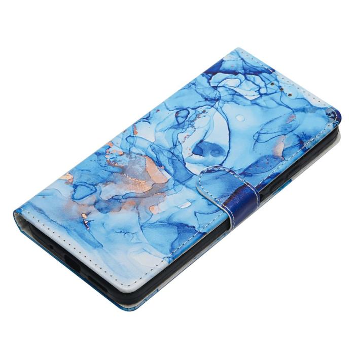 Bild 4,  Samsung Galaxy A37 5G Fodral Med Tryck Blå Marmor - Teknikhallen.se