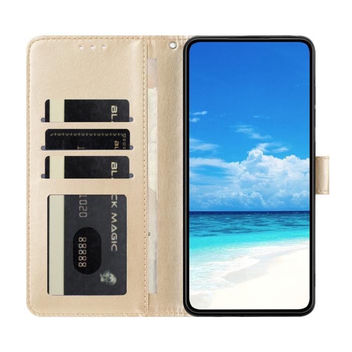 Bild 3,  Samsung Galaxy A37 5G Fodral Med Fjäril Tryck Guld - Teknikhallen.se