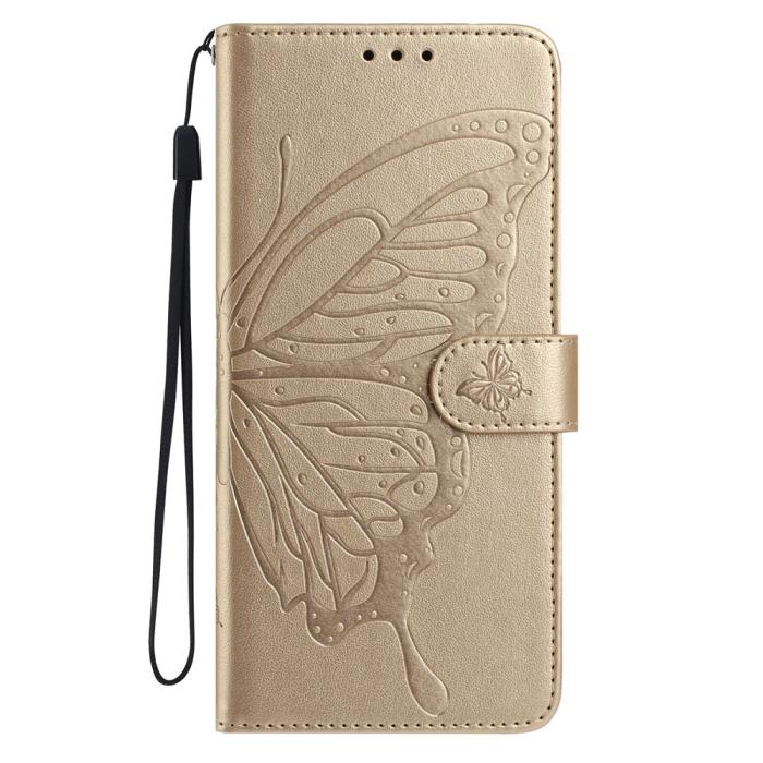 Bild 4,  Samsung Galaxy A37 5G Fodral Med Fjäril Tryck Guld - Teknikhallen.se