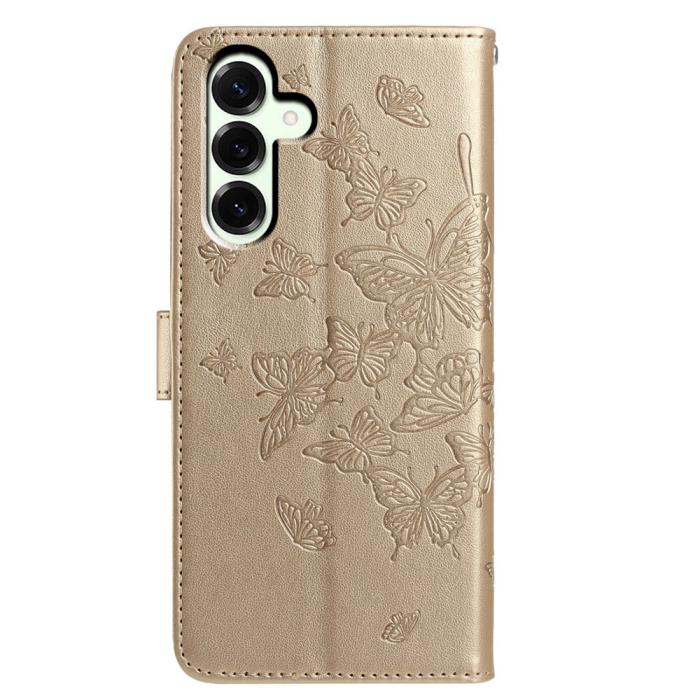 Bild 5,  Samsung Galaxy A37 5G Fodral Med Fjäril Tryck Guld - Teknikhallen.se