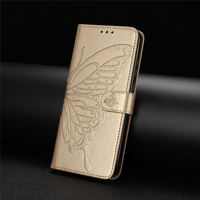 Bild 6,  Samsung Galaxy A37 5G Fodral Med Fjäril Tryck Guld - Teknikhallen.se