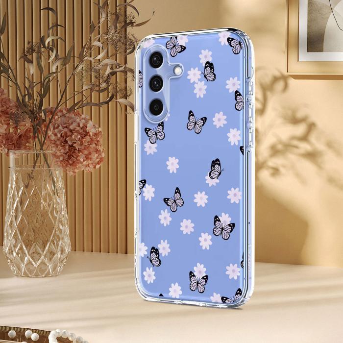 Bild 5,  Samsung Galaxy A57 5G Skal Med Tryck Blommor / Fjärilar - Teknikhallen.se
