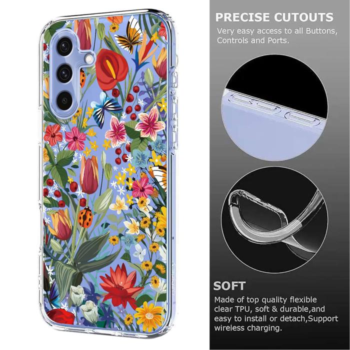 Bild 6,  Samsung Galaxy A57 5G Skal Med Tryck Blommor - Teknikhallen.se