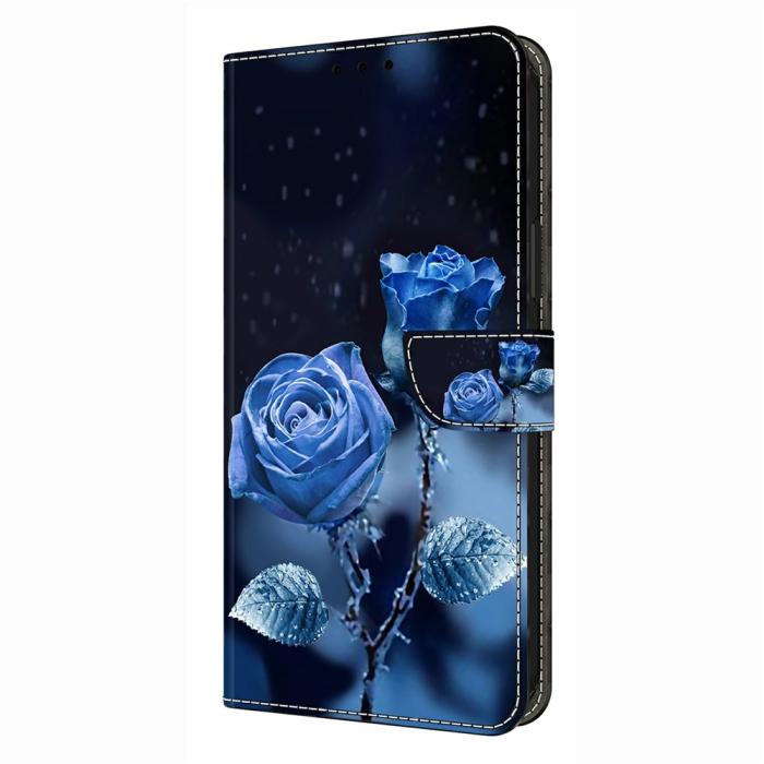 Bild 4,  Samsung Galaxy A37 5G Fodral Läder Blå Rosor - Teknikhallen.se