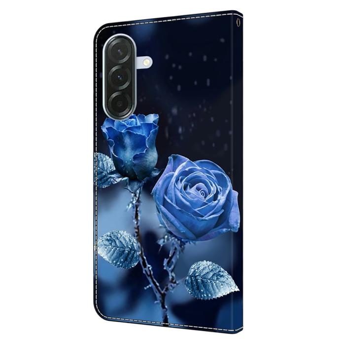 Bild 5,  Samsung Galaxy A37 5G Fodral Läder Blå Rosor - Teknikhallen.se
