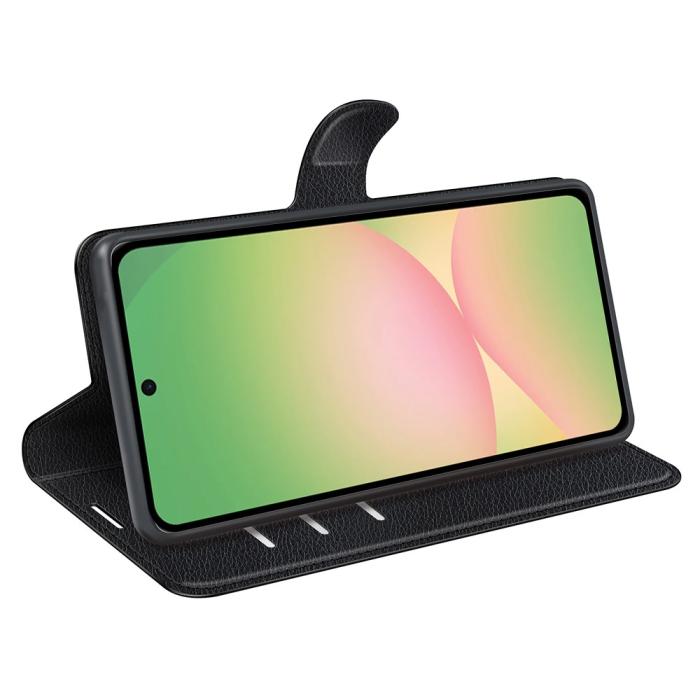 Bild 3,  Samsung Galaxy A57 5G Fodral Litchi Läder Svart - Teknikhallen.se