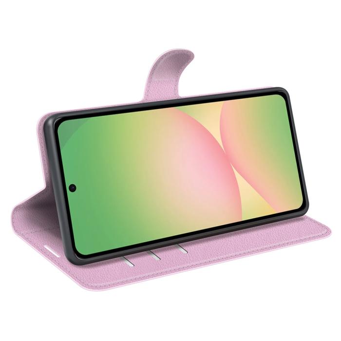 Bild 3,  Samsung Galaxy A57 5G Fodral Litchi Läder Ljus Rosa - Teknikhallen.se