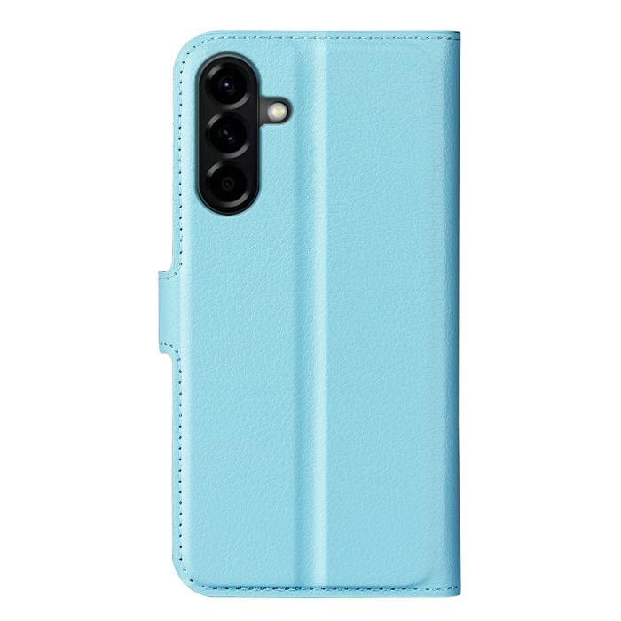 Bild 6,  Samsung Galaxy A57 5G Fodral Litchi Läder Blå - Teknikhallen.se