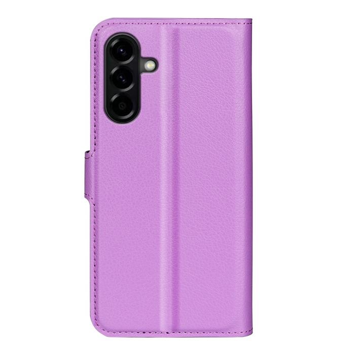 Bild 6,  Samsung Galaxy A57 5G Fodral Litchi Läder Lila - Teknikhallen.se
