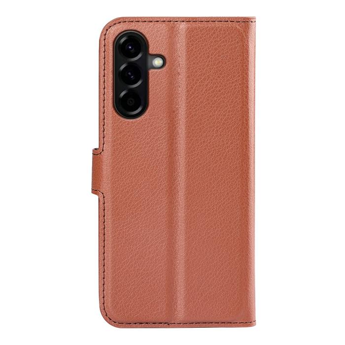 Bild 6,  Samsung Galaxy A57 5G Fodral Litchi Läder Brun - Teknikhallen.se