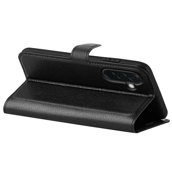Bild 4,  Samsung Galaxy A37 5G Fodral Litchi Läder Svart - Teknikhallen.se