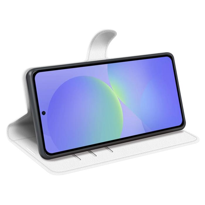Bild 3,  Samsung Galaxy A37 5G Fodral Litchi Läder Vit - Teknikhallen.se