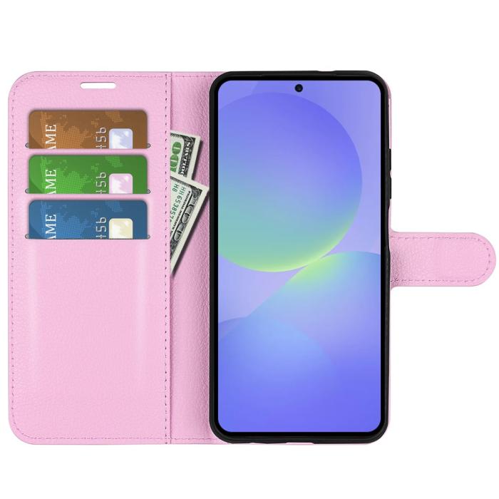 Bild 2,  Samsung Galaxy A37 5G Fodral Litchi Läder Ljus Rosa - Teknikhallen.se