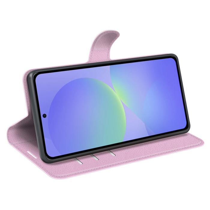 Bild 3,  Samsung Galaxy A37 5G Fodral Litchi Läder Ljus Rosa - Teknikhallen.se