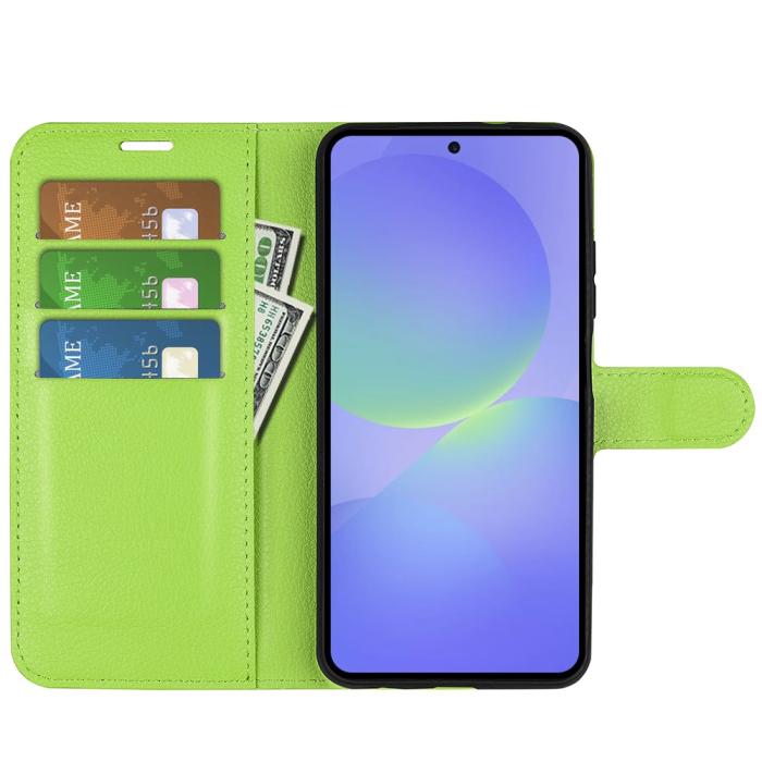 Bild 2,  Samsung Galaxy A37 5G Fodral Litchi Läder Grön - Teknikhallen.se
