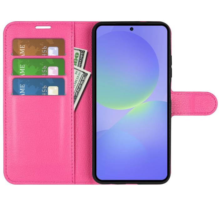 Bild 2,  Samsung Galaxy A37 5G Fodral Litchi Läder Rosa - Teknikhallen.se