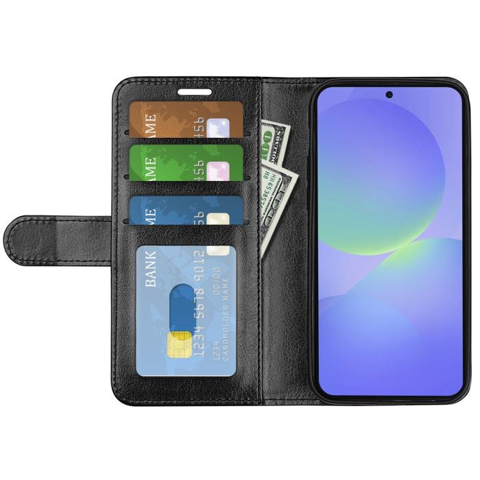 Bild 2,  Samsung Galaxy A37 5G Fodral Crazy Horse Läder Svart - Teknikhallen.se
