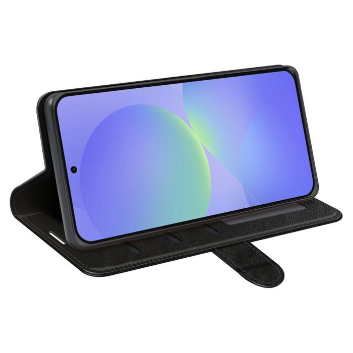 Bild 3,  Samsung Galaxy A37 5G Fodral Crazy Horse Läder Svart - Teknikhallen.se