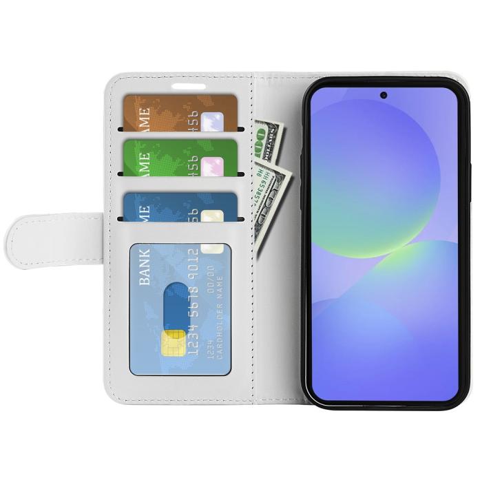 Bild 2,  Samsung Galaxy A37 5G Fodral Crazy Horse Läder Vit - Teknikhallen.se