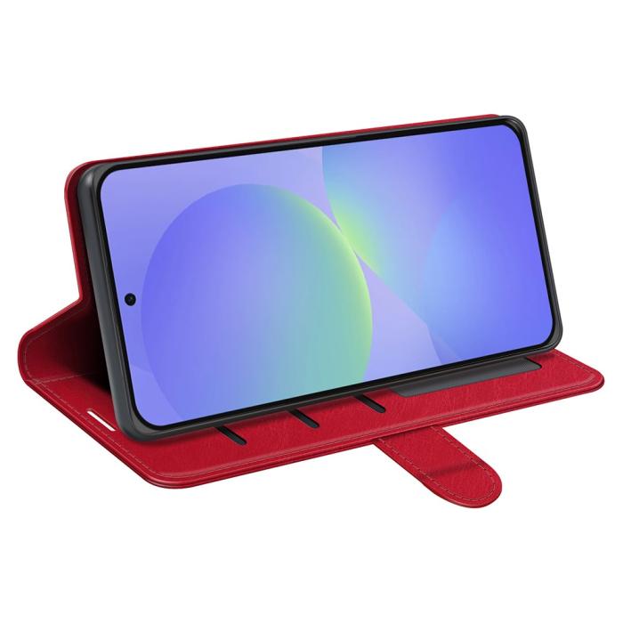 Bild 3,  Samsung Galaxy A37 5G Fodral Crazy Horse Läder Röd - Teknikhallen.se