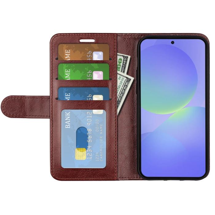 Bild 2,  Samsung Galaxy A37 5G Fodral Crazy Horse Läder Brun - Teknikhallen.se