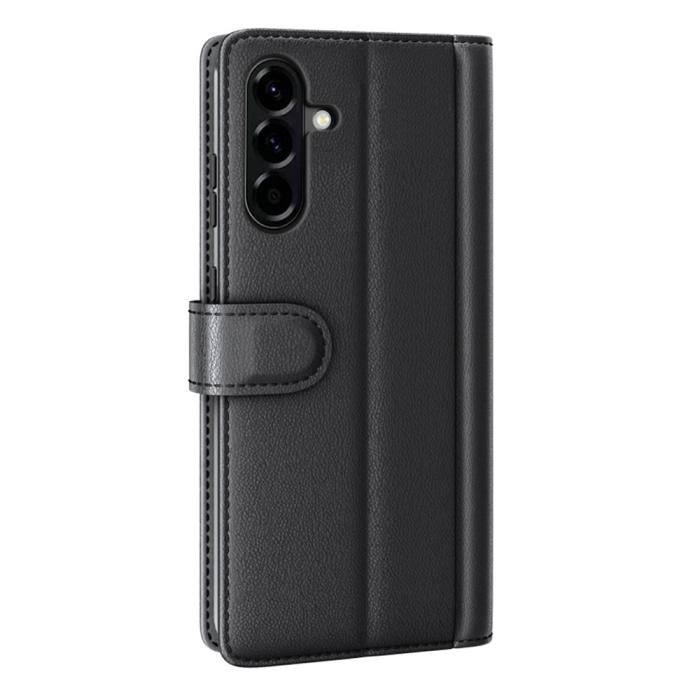 Bild 6,  Samsung Galaxy A57 5G Fodral Premium Äkta Läder Svart - Teknikhallen.se