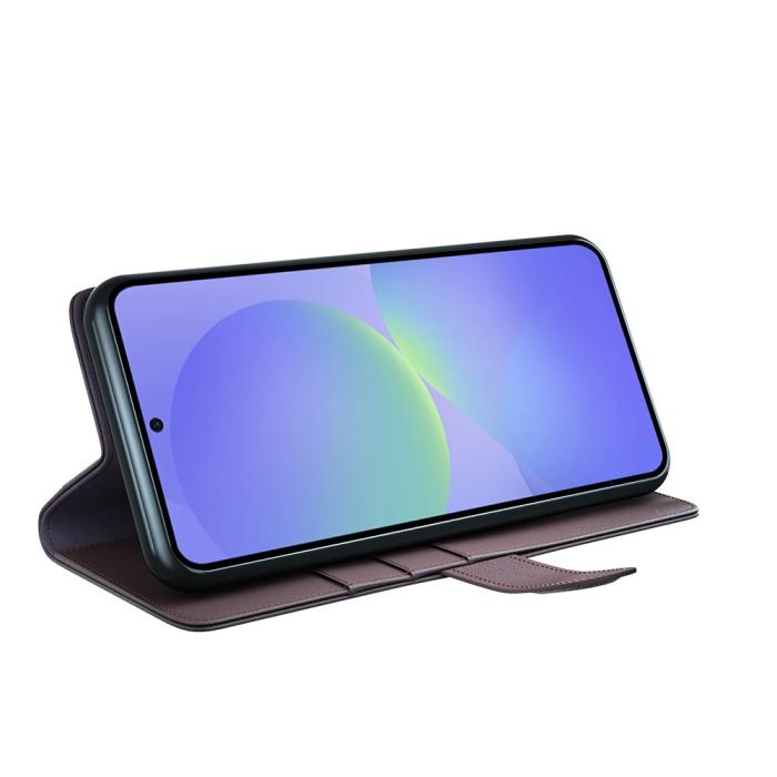 Bild 3,  Samsung Galaxy A37 5G Fodral Premium Äkta Läder Brun - Teknikhallen.se