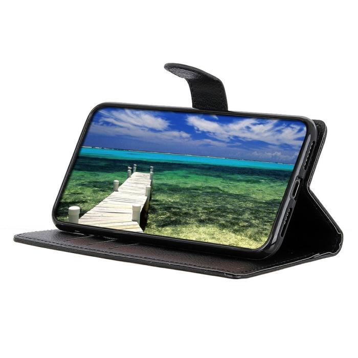 Bild 3,  Samsung Galaxy A37 5G Fodral Litchi Läder Svart - Teknikhallen.se