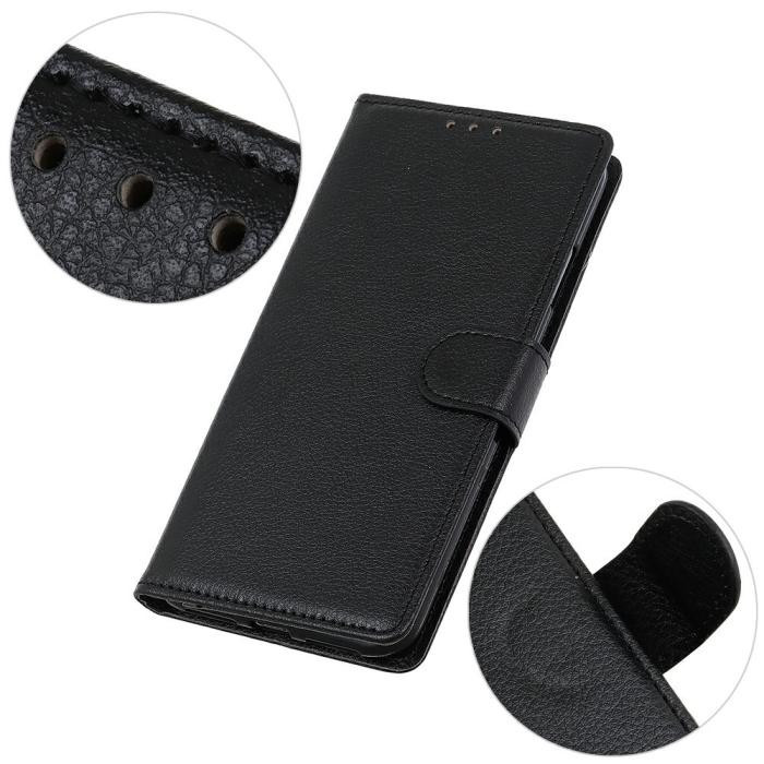Bild 4,  Samsung Galaxy A37 5G Fodral Litchi Läder Svart - Teknikhallen.se