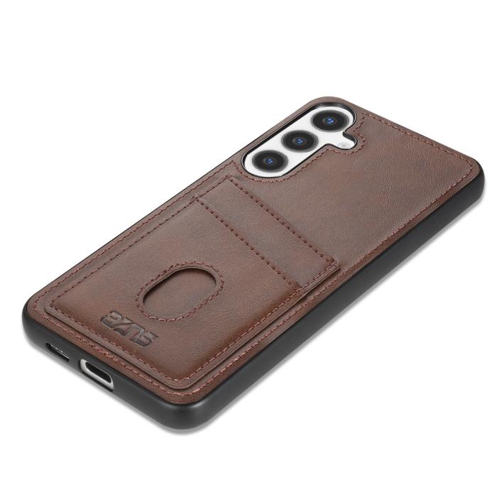 Bild 2, AZNS AZNS Samsung Galaxy A37 5G Skal Med Kortfack Läder Brun - Teknikhallen.se