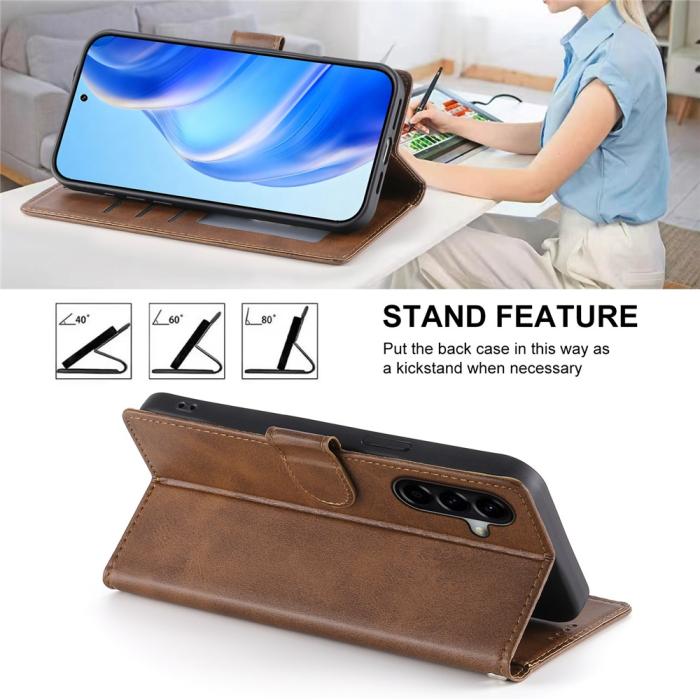Bild 4,  Samsung Galaxy A37 5G Fodral Läder Brun - Teknikhallen.se