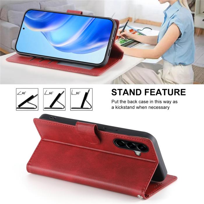 Bild 4,  Samsung Galaxy A37 5G Fodral Läder Röd - Teknikhallen.se