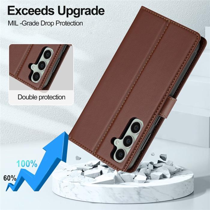 Bild 4, LC.IMEEKE LC.IMEEKE Samsung Galaxy A57 5G 2in1 Magnet Fodral/Skal Brun - Teknikhallen.se