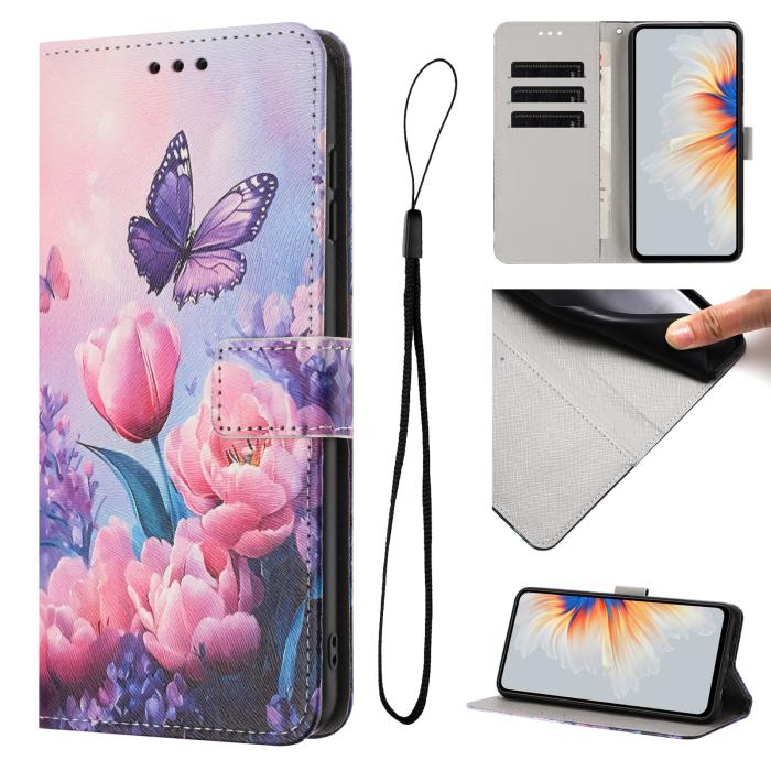 Bild 5,  Samsung Galaxy A57 5G Fodral Med Tryck Rosa Blommor - Teknikhallen.se