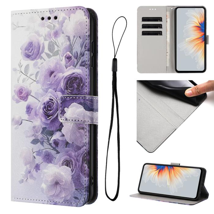 Bild 5,  Samsung Galaxy A57 5G Fodral Med Tryck Lila Rosor - Teknikhallen.se