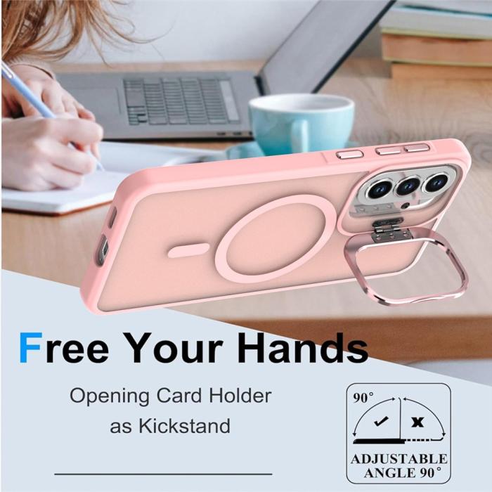 Bild 2,  Samsung Galaxy A57 5G Skal MagSafe Kickstand Rosa - Teknikhallen.se