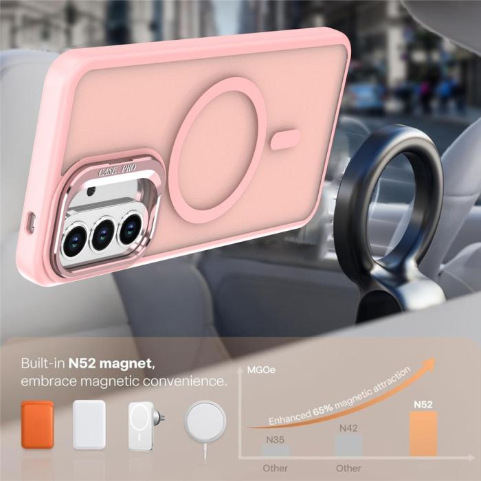 Bild 3,  Samsung Galaxy A57 5G Skal MagSafe Kickstand Rosa - Teknikhallen.se